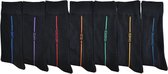 Multipack mannen sokken - zwart - 7 paar chaussettes - heren/homme maat 39/42