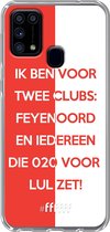 6F hoesje - geschikt voor Samsung Galaxy M31 -  Transparant TPU Case - Feyenoord - Quote #ffffff