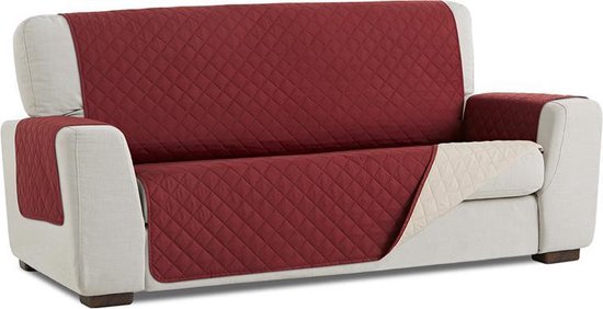 Bankbeschermer Duo Quilt Rood - 110cm breed - Aan twee kanten te gebruiken - Bank beschermer van zacht microvezel voor optimaal comfort