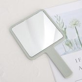 Make-Up Spiegel / Handspiegel met Handvat - Licht Groen - Klein - Compact - Handzaam - 8,0 X 8,0 cm Spiegeloppervlak