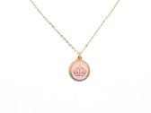 Ketting Meisje- Prinses- Kroon- Roze- Goud- Kind- LiLaLove