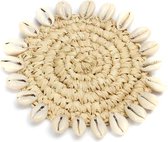 Bazar Bizar De Raffia Shell Onderzetter - Naturel - Set van 6