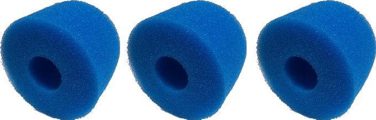 Black Beauty Zwembad Filter Fine Blue Type S1 Voor Intex 108x73mm Gat 38mm 3 stuks.