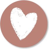 Kleine Binky - Muurcirkel - White heart old pink - Forex - 25cm