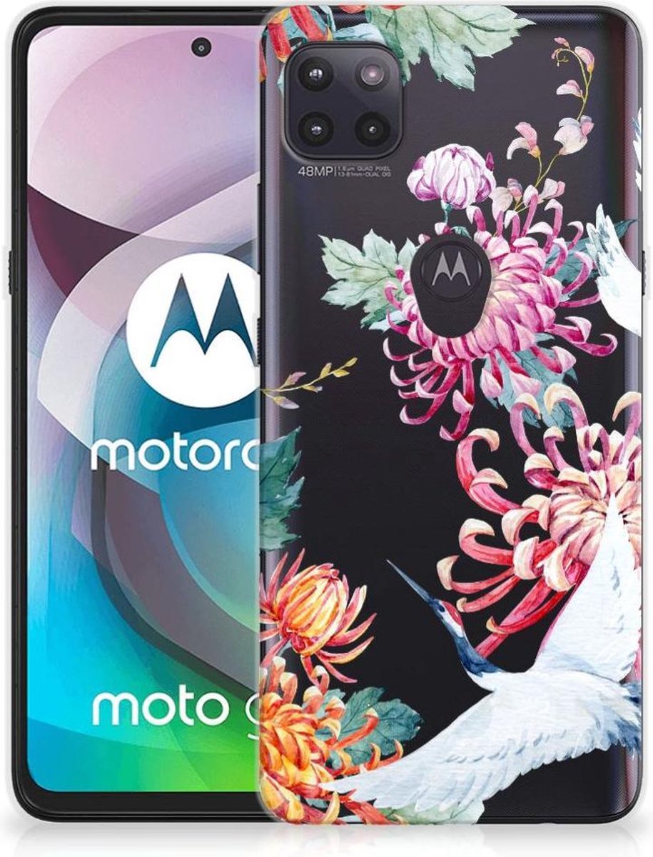 Motorola Moto G 5G TPU Hoesje Bird Flowers