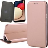 Samsung A02s Hoesje - Samsung Galaxy A02s Hoesje - Samsung A02s Hoesje Book Case Leer Wallet Cover Hoes Rosegoud