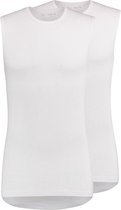 RJ Bodywear Everyday - Assen - 2-pack - mouwloos T-shirt O-hals - wit rib -  Maat XL