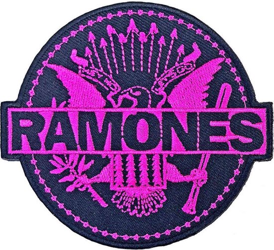 Ramones - Pink Seal Patch - Zwart/Roze