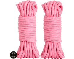 Banoch | bondagetouw roze 2 x 10 meter | katoen zonder kern | zacht
