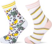 Yellow Moon kindersokken - luipaard/ streep - 2-pack - 31/34