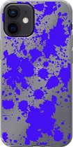 Apple iPhone 12 Mini - Smart cover - Paarse - Verf - Transparante zijkanten