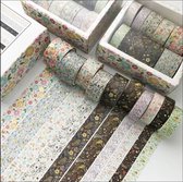 Washi tape | set | 10 tapes - bloemen & planten | verschillende afmetingen