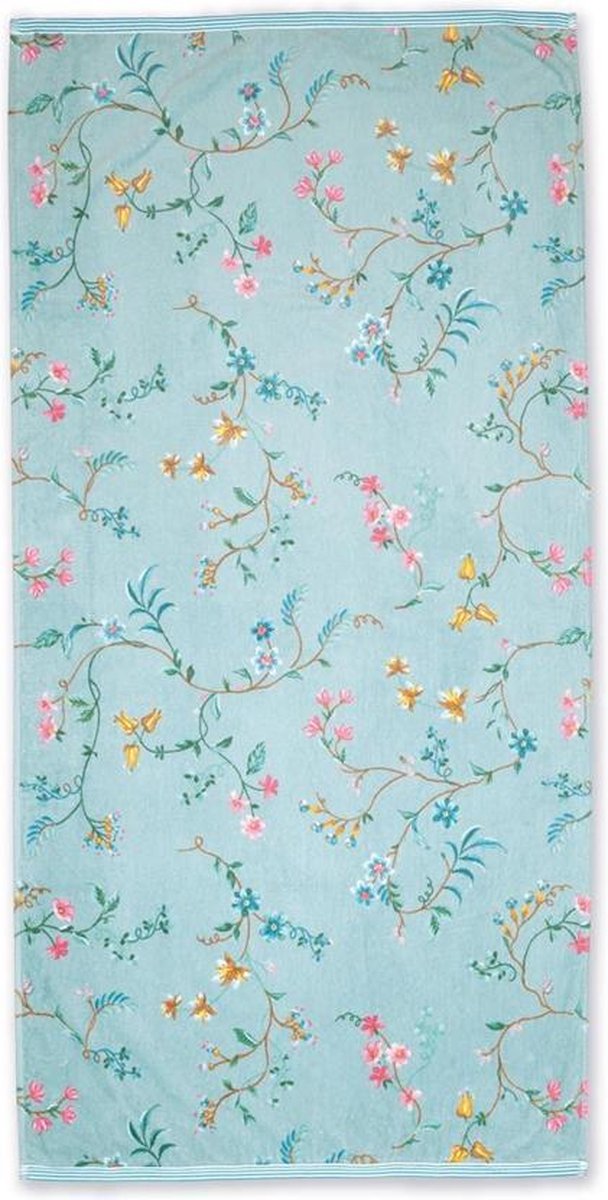 PIP Studio badgoed Les Fleurs blauw - handdoek 55x100 cm