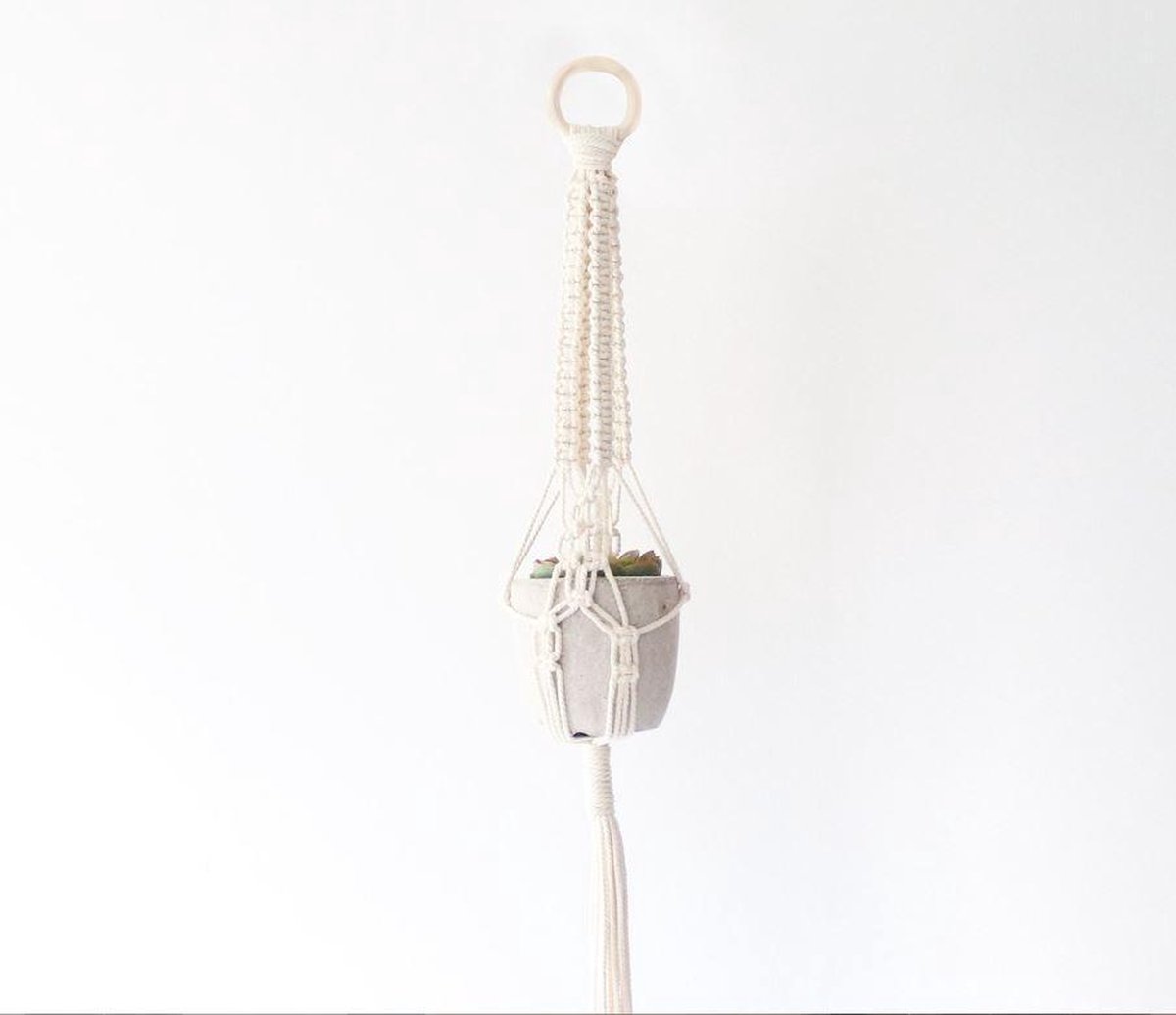 Katia 100 meter Macrame Naturel Beige Kleurnr. 114 macrame koord gerecycleerd getwijnd touw voor macramé plantenhanger