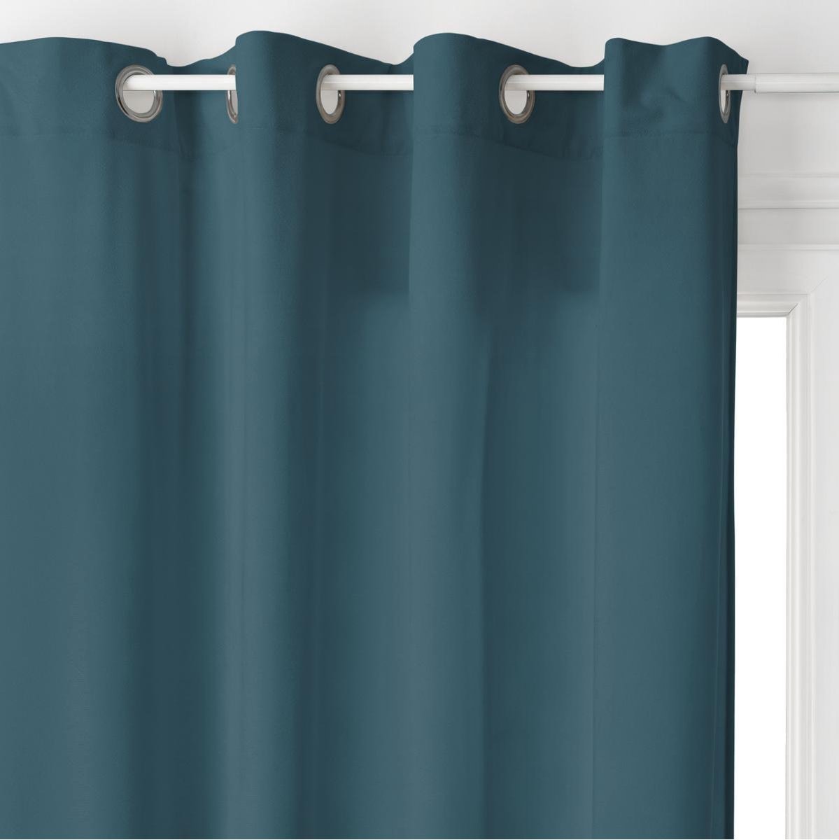 Atmosphera Lilou gordijnen blauw 140 x 260 cm - Kant en klaar met ringen - Gordijn raambekleding €“ Blauw
