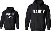 Hoodie heren-zwart-vaderdag cadeau-Daddy en Daddy's girl-Maat S