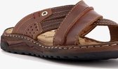 Van Beers leren heren slippers - Bruin - Maat 40 - Echt leer