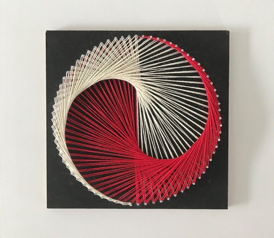 JGJ Pakket String art (spijkerkunst) rond rood/wit (string it DIY) | bol