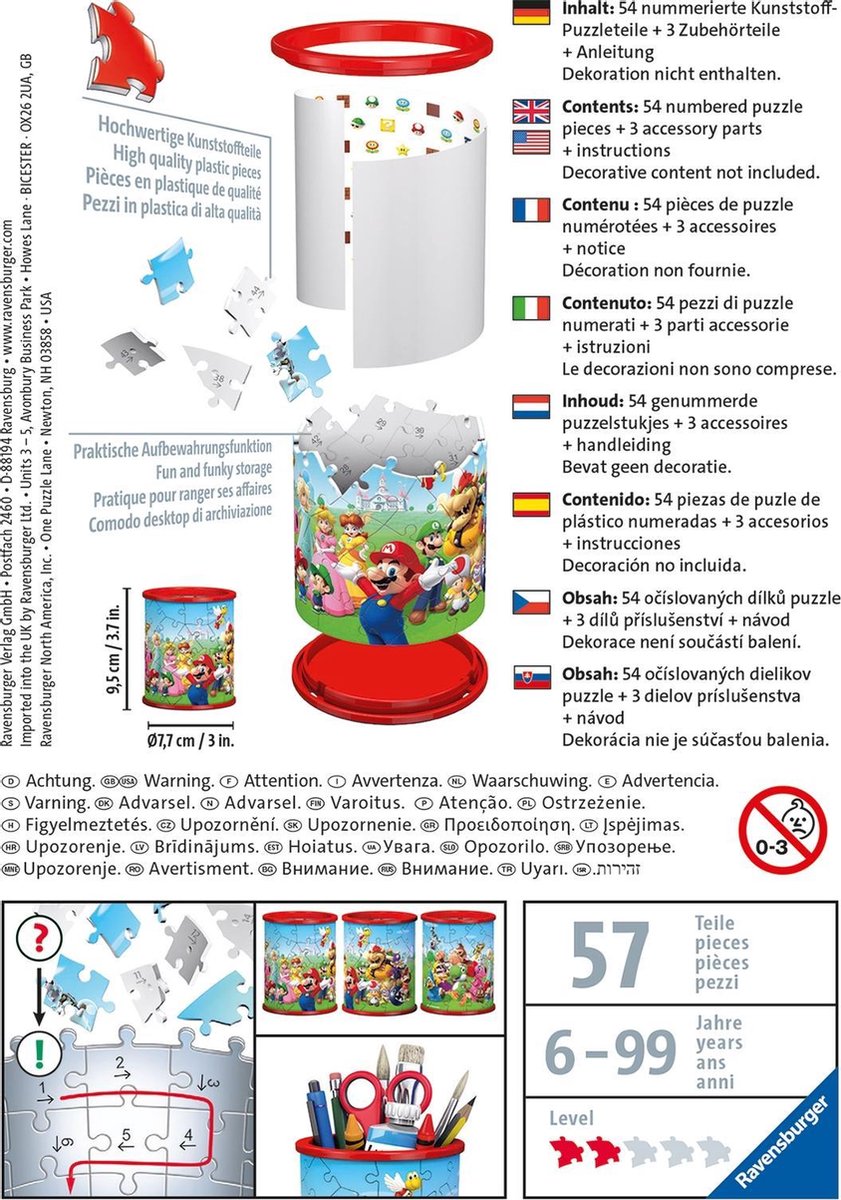 Ravensburger Pennenbak Super Mario - Puzzel - 54 stukjes - Vanaf 7 jaar — afbeelding 3