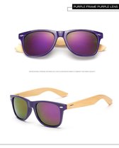 Zonnebril heren - Bamboe Zonnebril - Kleurrijke Zonnebril – Paars / Paars