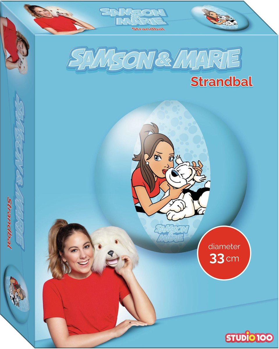 Samson & Marie Studio 100 strandbal junior 33 cm vinyl blauw
