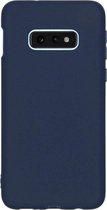 Siliconen Backcover Hoesje Samsung Galaxy S10e Blauw - Gratis Screen Protector - Telefoonhoesje - Smartphonehoesje