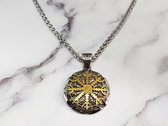 Mei's | Viking Amulet of Change ketting | mannen ketting / Viking sieraad / amulet ketting | Stainless Steel / 316L Roestvrij Staal / Chirurgisch Staal | Helm of Awe / zilver / gou