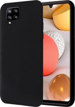 Samsung Galaxy A42 5G - zwart samsung hoesje - zwart silicone case - Galaxy A42 5G zwart achterkant - black case - A42 5G zwart back cover - Samsung A42 zwart hoesje