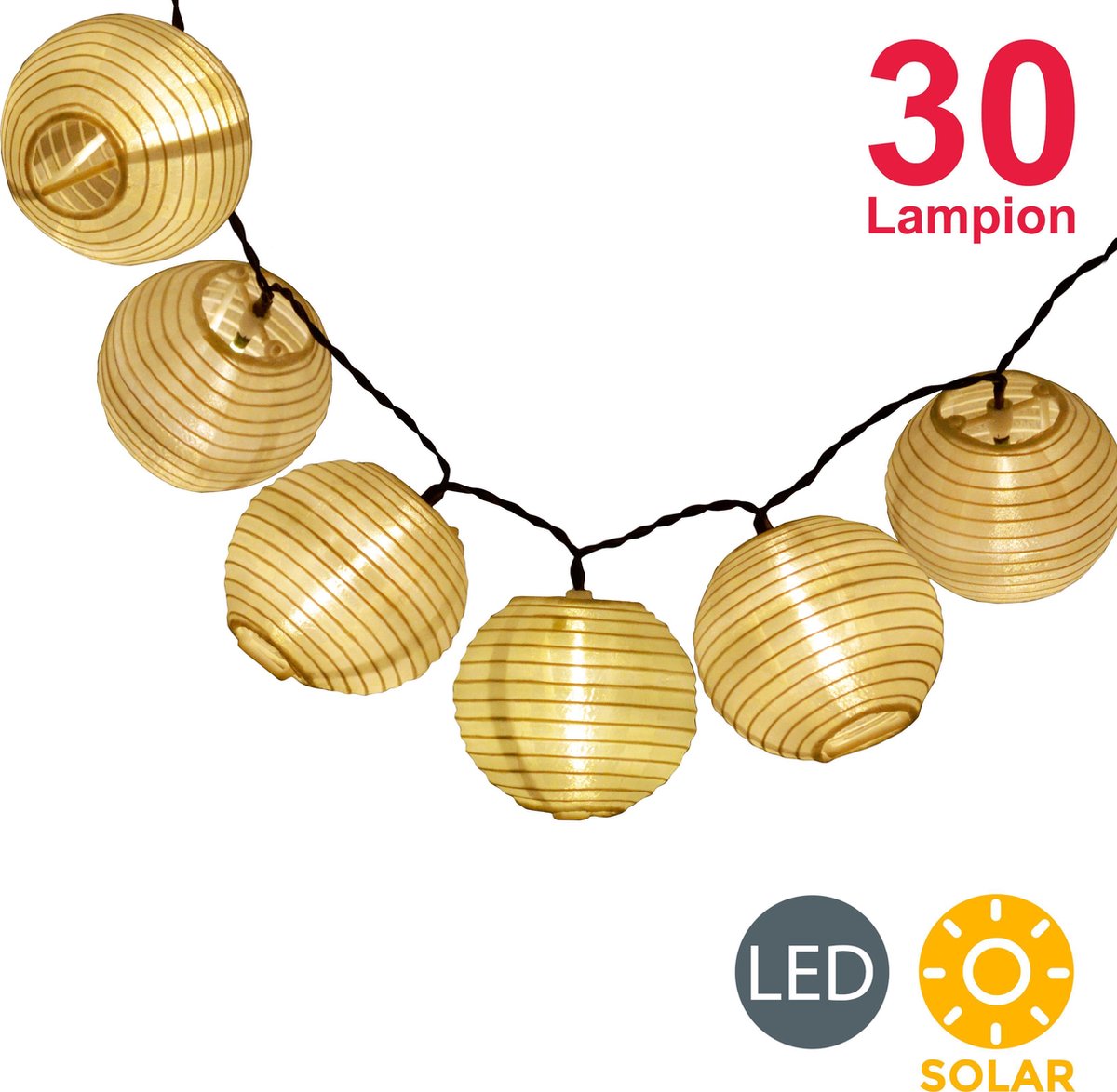 B.K.Licht - Lichtsnoer Buiten - solar - 6 meter - buitenverlichting - tuinverlichting op zonneenerg