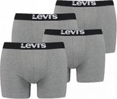 Levi's Solid Basic Boxershort Grey 4-Pack - Levi's Onderbroeken Heren - Multipack - Heren Ondergoed - Maat M