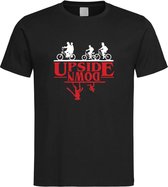 Zwart T shirt met  "Stranger Things"  Upside Down Logo maat S