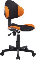 Bureaustoel - Bureaustoelen voor volwassenen - Design - In hoogte verstelbaar - Stof - Zwart/Oranje - 45x43x125 cm