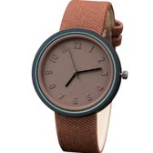 Horloge Jort- bruin- canvaslook-Charme Bijoux