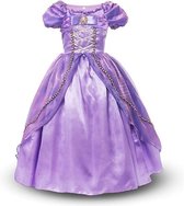 Rapunzel Tangled jurk + gratis broche - 122/128 (130) 7-8 jaar - verkleedjurk kleedje prinsessenjurk Raponsje