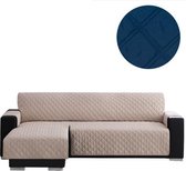 Moorea Chaise Longue Links - Bankbeschermer - 200cm breed - Blauw - Vochtafstotend - Twee kanten te gebruiken - OekoTex keurmerk