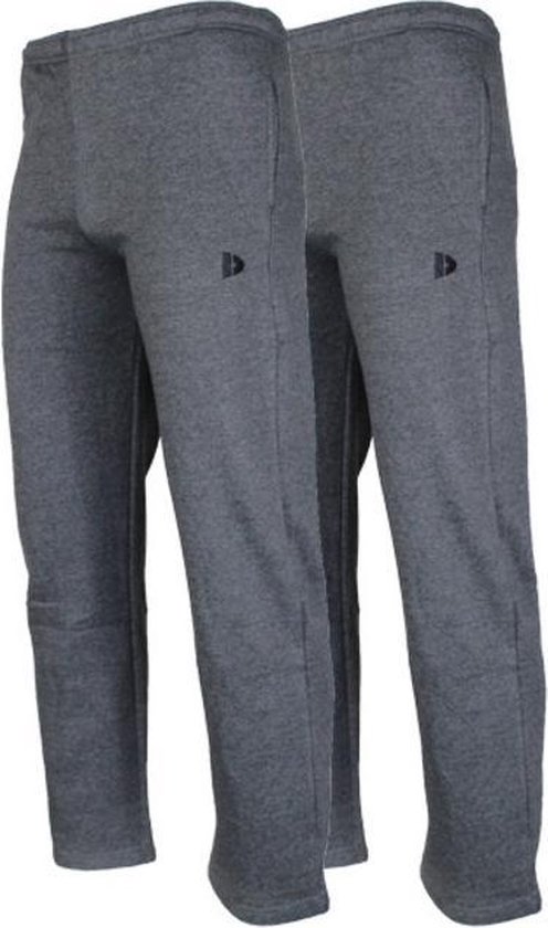 2-Pack Donnay Joggingbroek rechte pijp - Sportbroek - Heren - Maat XL - Donker grijs gemÃªleerd