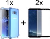 Samsung S8 Hoesje - Samsung Galaxy S8 hoesje shock proof case hoes hoesjes cover transparant - Full Cover - 2x Samsung S8 screenprotector