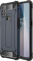 OnePlus Nord N10 hoesje - MobyDefend Dubbelgelaagde Shockproof Pantsercase - Navy blauw - GSM Hoesje - Telefoonhoesje Geschikt Voor: OnePlus Nord N10