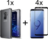 Samsung S9 Hoesje - Samsung Galaxy S9 hoesje shock proof case hoes hoesjes cover transparant - Full Cover - 4x Samsung S9 screenprotector