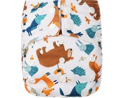 HappyBear - Pocketluier Bosdieren | 4-15kg - Onesize - Wasbare luiers - Herbruikbare luiers