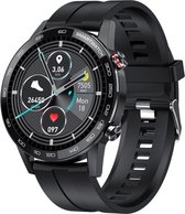 Smartwatch Rankos L13 - Sporthorloge Zwart siliconen Armband -stijlvol -IP68 Waterdicht -1.3 inch Vol Touchscreen - Voor Mannen -ECG Hartslag - Bloeddrukmeter - Fitness Tracker - b