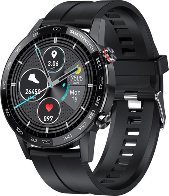 Smartwatch Rankos L13 - Sporthorloge Zwart siliconen Armband -stijlvol -IP68...