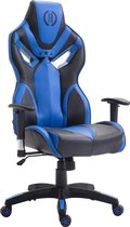 Gamingstoel volwassenen kunstleer - sportief design - Zwart/Blauw - 76x72x133