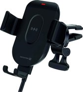 Swissten S-GRIP GW1-AV5 Support Téléphone Voiture - Chargeur Sans Fil 15W - Grille de Ventilation - Zwart