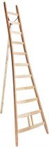 Driepootladder - 13 treden/sporten - Stahoogte 338 cm - Houten ladder