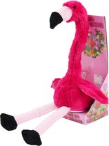 Interactieve - pratende knuffel - Dansende en pratende Flamingo pluche 34,5cm