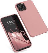 kwmobile telefoonhoesje geschikt voor Apple iPhone 12 Pro Max - Hoesje met siliconen coating - Smartphone case in winter roze