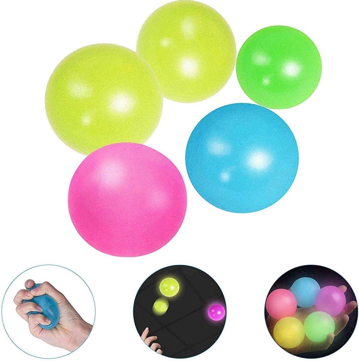 Fidget Sticky balls globbles balls 5 stuks gemixt kleuren