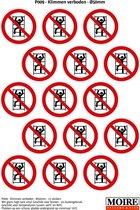 Pictogram sticker 75 stuks P009 - Klimmen verboden - 50 x 50mm - 15 stickers op 1 vel