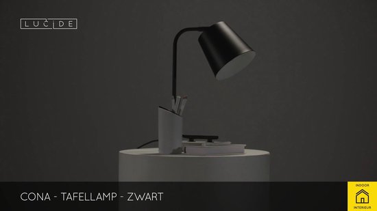 horizon bijl Gedateerd Lucide CONA Tafellamp - 1xE27 - Zwart | bol.com